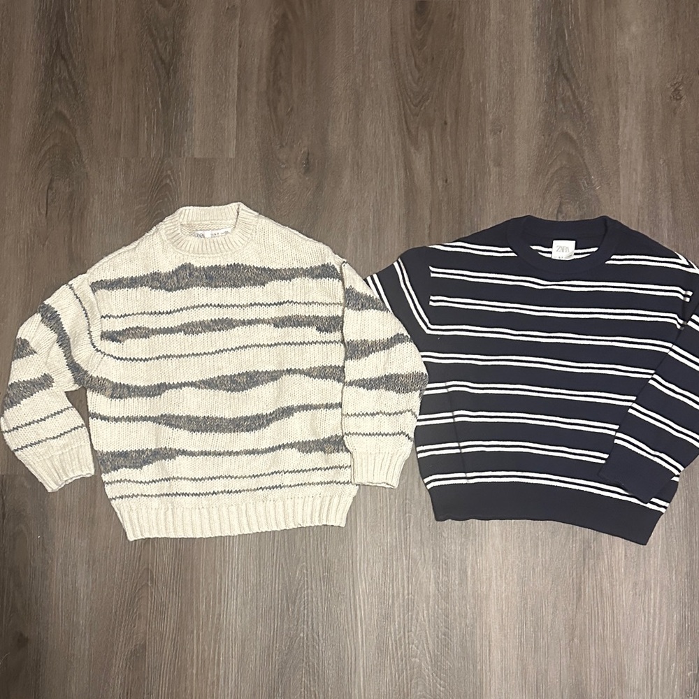 ZARA Boys Striped Sweater Set size 6-7